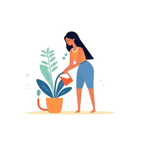 Premium AI Image | take care of plants vector illustration