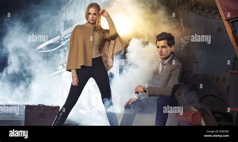 Attractive Blonde Woman With Her Handsome Boyfriend Stock Photo Alamy