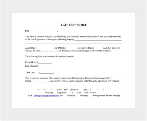 Past Due Rent Notice Template Free