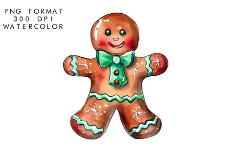 Watercolor Gingerbread Man Clipart Graphic By Watercolorbykr Creative