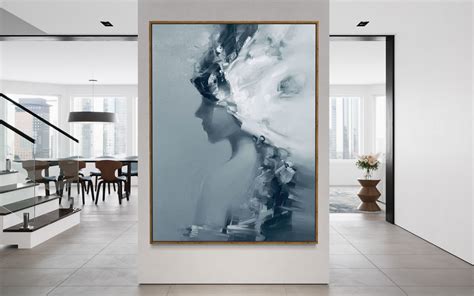 Balck White Female Body Naked Hand Painted Art Modern Lady Etsy