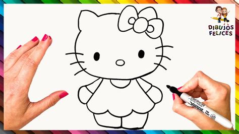 Cómo Dibujar A Hello Kitty Paso A Paso Dibujo Fácil De Hello Kitty