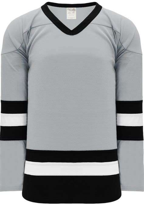 Grey / Black Pro Style Hockey Jersey