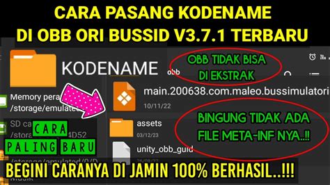 CARA PASANG KODENAME DI OBB ORI BUSSID V3 7 1 TERBARU BEGINI CARA