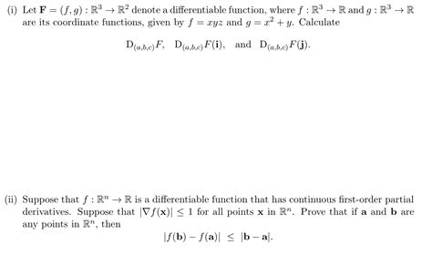 Solved I Let F F G R3 → R2 Denote A Differentiable