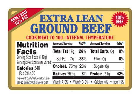 Extra Lean Ground Beef 8515 Adhesive Label