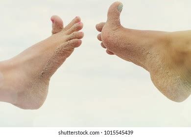Two Naked Feets Stretched Toes Nail Stock Photo Edit Now