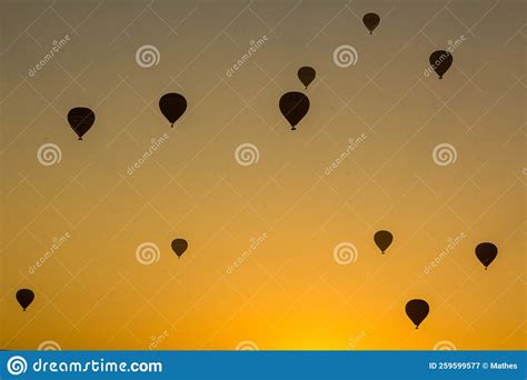 Sunrise View Of Hot Air Balloo Stock Image Image Of Transport Rock