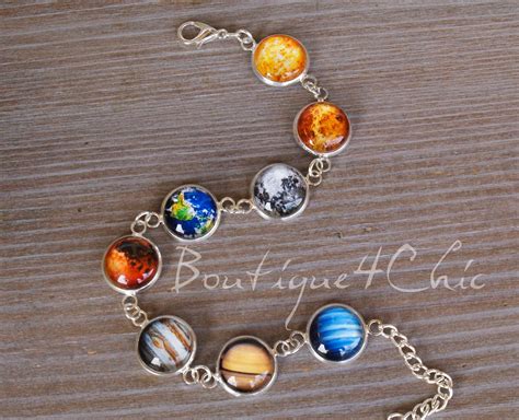 Solar System Bracelet Planet Bracelet Space Galaxy Etsy