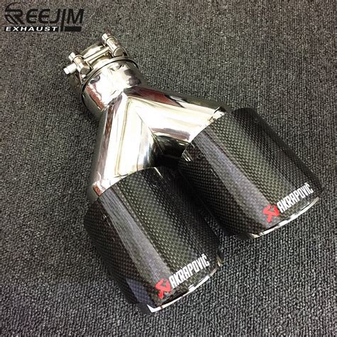 1PCS Dual AKRAPOVIC Carbon Fiber Stainless Steel Exhaust Tip Exhaust