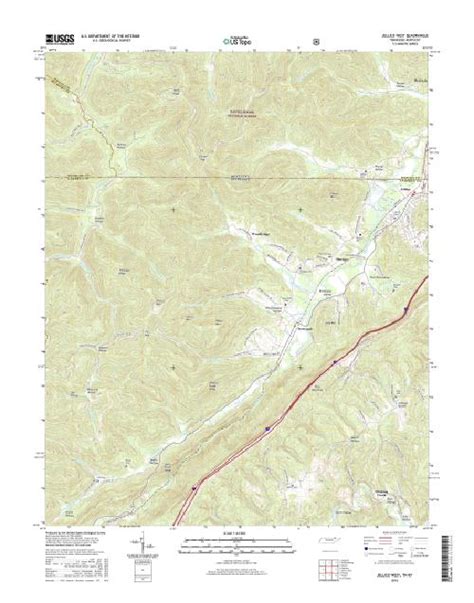 MyTopo Jellico West Tennessee USGS Quad Topo Map