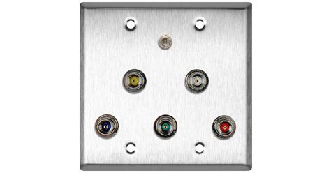 TecNec WPL 2127 2 Gang Stainless Steel Wall Plate With 5