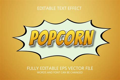 Premium Vector Popcorn 3d Editable Text Style Effect