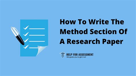 How To Write The Method Section Of A Research Paper In 2021