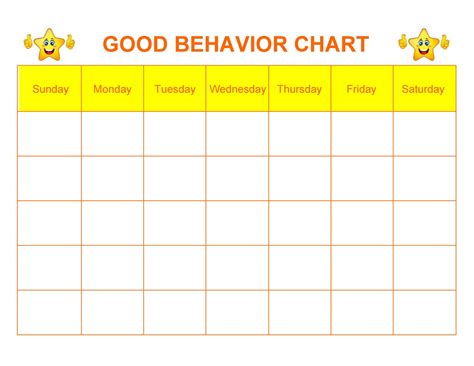 printable behavior chart templates  kids templatelab