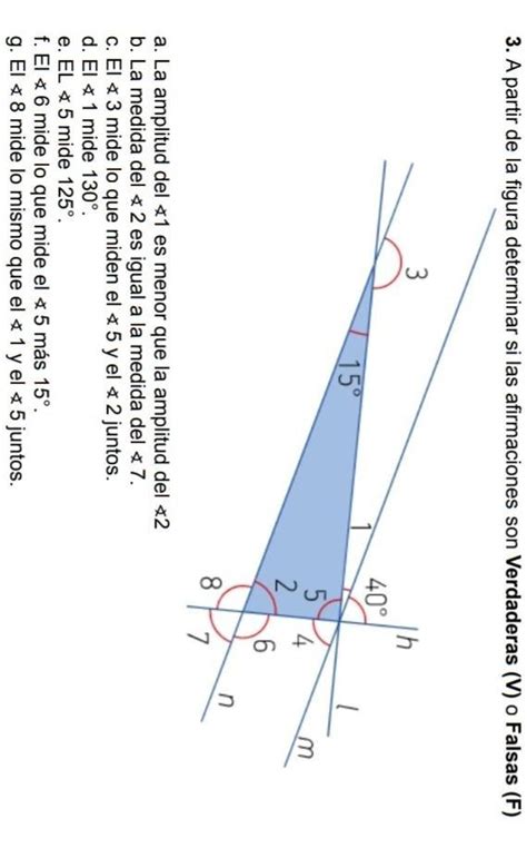 A Partir De La Figura Determinar Si Las Afirmaciones Son Verdaderas V