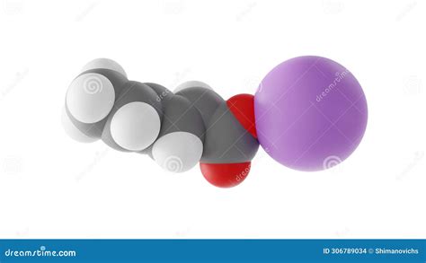 Potassium Sorbate Molecule Structural Chemical Formula Ball And Stick