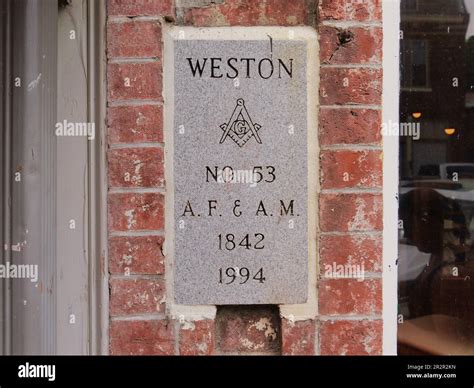 Weston, Missouri - May 18, 2023: Downtown Main Street in Weston, MO - Free Masons Number 53 ...