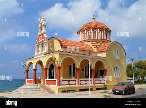 Rethymno city Greece Greek Orthodox church landmark architecture Stock Photo - Alamy