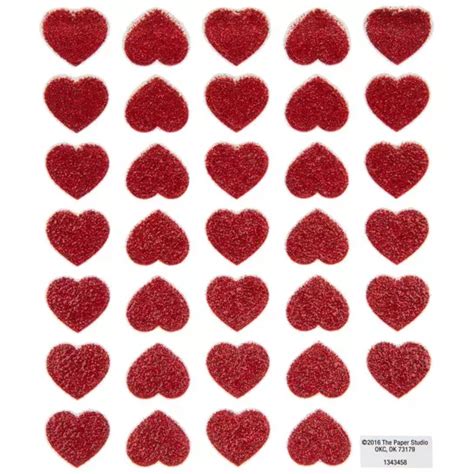 Red Glitter Heart Stickers Hobby Lobby 1343458