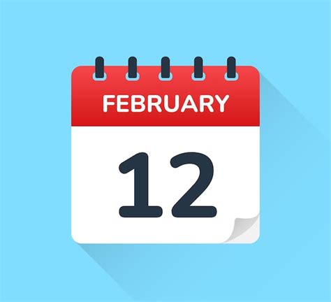 Premium Vector | February 12 date on calendar vector icon.