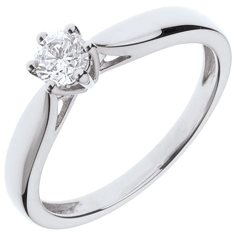 Bague Solitaire Roseau Griffes Or Blanc Carats Carat