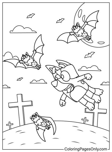 Bluey Halloween Coloring Pages Coloringpagesonly