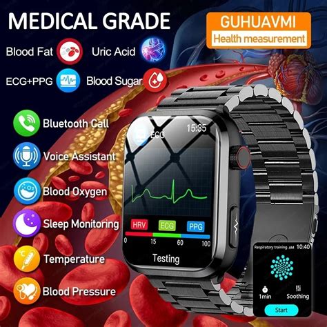Безболезненный неинвазивный глюкометр ECG + PPG, умные часы для мужчин ...