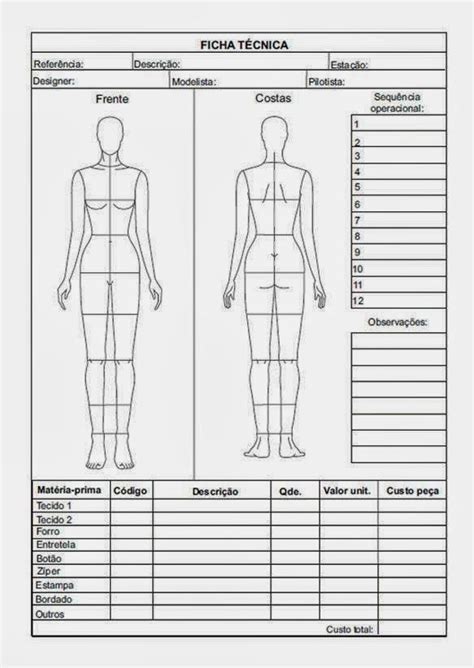 Desenho TÉcnico De Moda Faced Ficha TÉcnica Faced Padrões De Costura