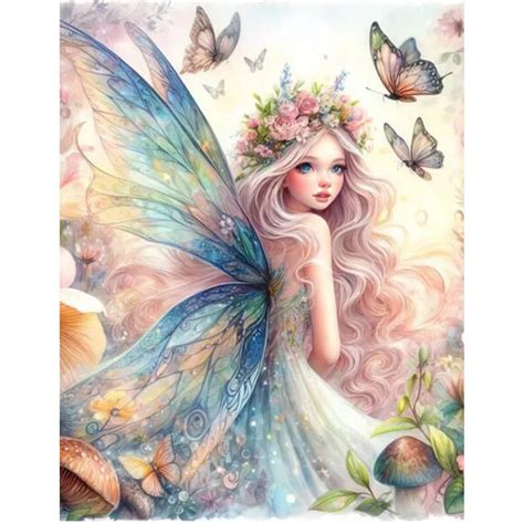 Ab Diamond Cross Stitch Butterfly Fairy Girl 5d Diy Diamond Embroidery