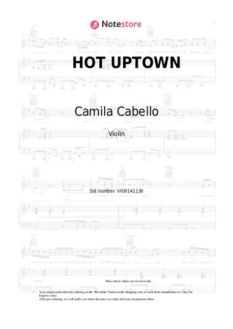 HOT UPTOWN Violin Sheet Music Camila Cabello Drake In Note Store Violin SKU VIO