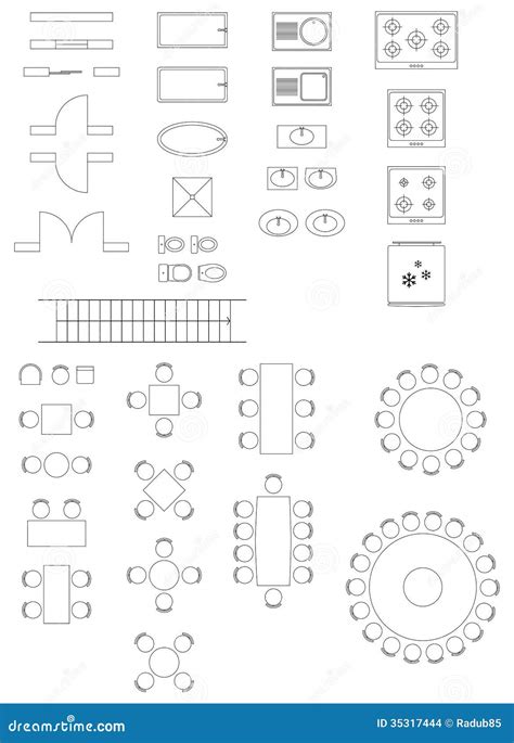 Architecture Blueprint Symbols Stock Illustrations – 618 Architecture ...