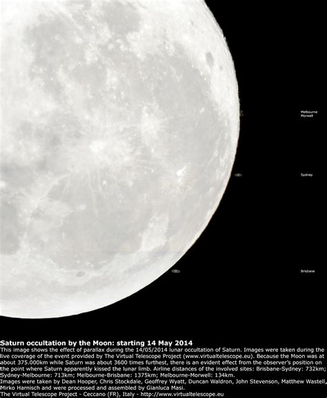 Saturn occultation by the Moon, 14 May 2014: a spectacular image - The Virtual Telescope Project 2.0