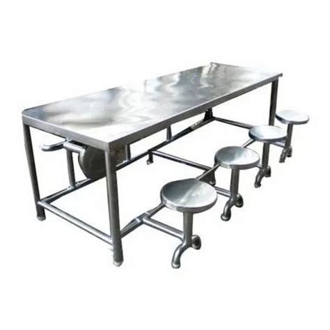 Silver Stainless Steel Dining Table Set For Restaurant Seater At Rs