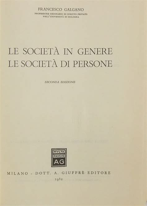 Le Societ In Genere Le Societ Di Persone