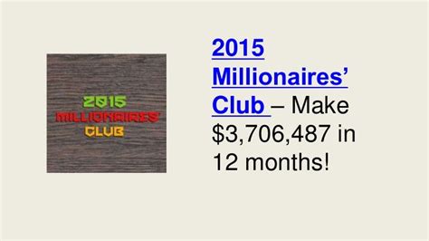 2015 millionaires' club