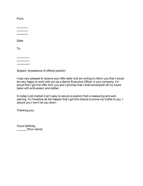 40 Professional Job Offer Acceptance Letter And Email Templates