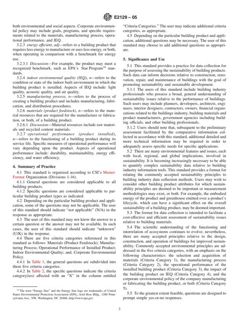 Astm E Standard Practice For Data Collection For