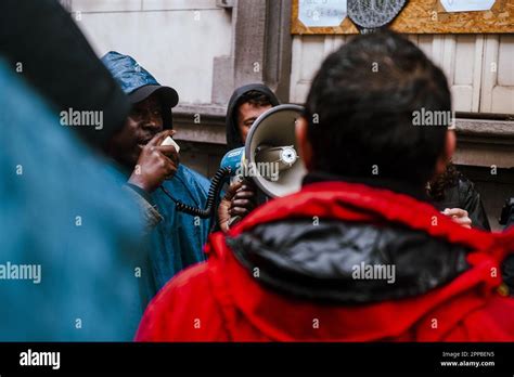 Brussels Belgium 23rd Apr 2023 Protesters Pictured In Action At The