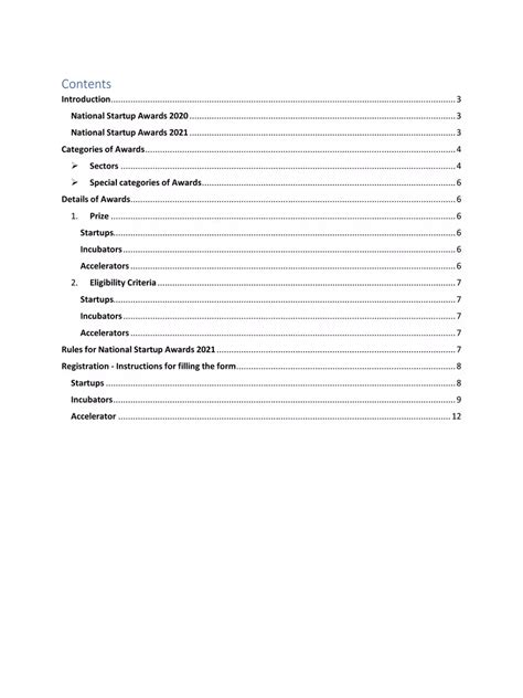 National Startup Awards 2021 Guidelines Pdf Instapdf