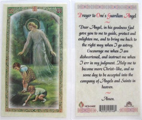 Laminated - Guardian Angel - Prayer to One's Guardian Angel – Lumen ...