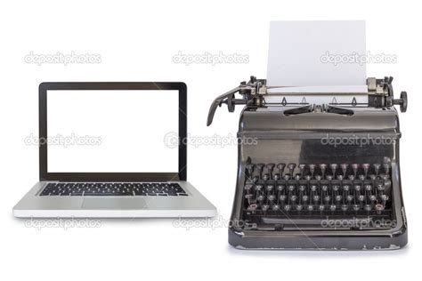 Modern Laptop and old Typewriter — Stock Photo © kunertus #50503717