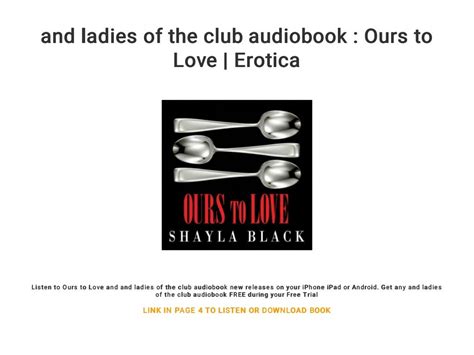 And Ladies Of The Club Audiobook Ours To Love Erotica