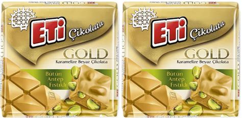 Фисташковый карамелизированный белый шоколад Eti Gold, 2 шт по 60 г ...