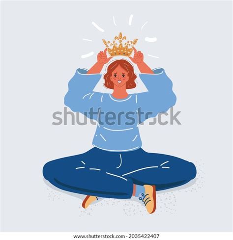 Cartoon Vector Illustration Narcissist Putting On Stock Vector Royalty