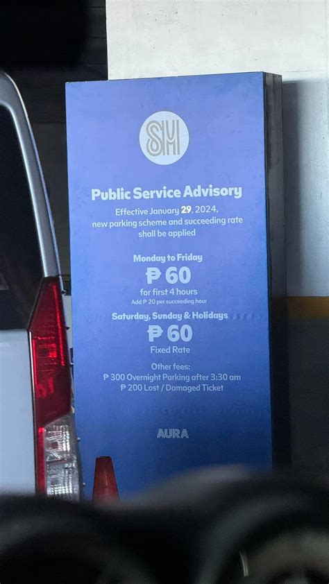 PSA: SM Aura parking fee hike : r/Gulong