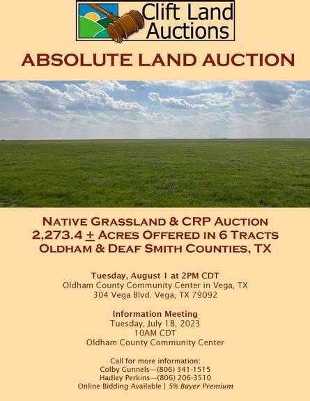 Native Grassland And Crp Auction In Oldham Deaf Smith Counties