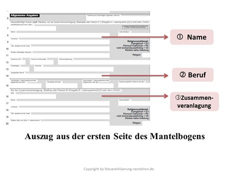 Aufbau der Steuererklärung Steuererklärung Grundlagen