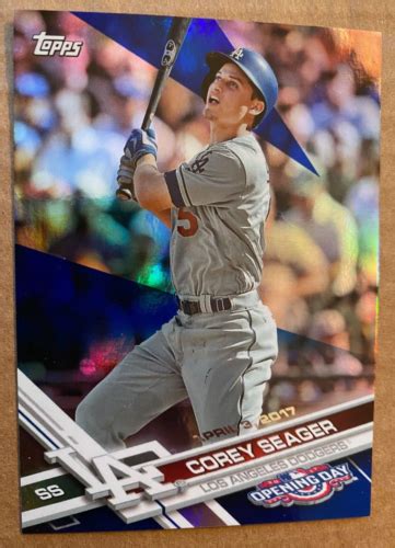 2017 Topps Opening Day Blue Foil COREY SEAGER 146 LA DODGERS TEXAS