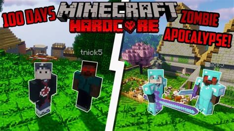 We Spent 100 Days In a HARDCORE Zombie Apocalypse Minecraft Mod as a ...